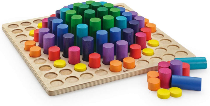 Erzi 42001 Lernspiel Mengenlehre aus Holz, Lernmaterial, Geometrische Formen, Kreativität