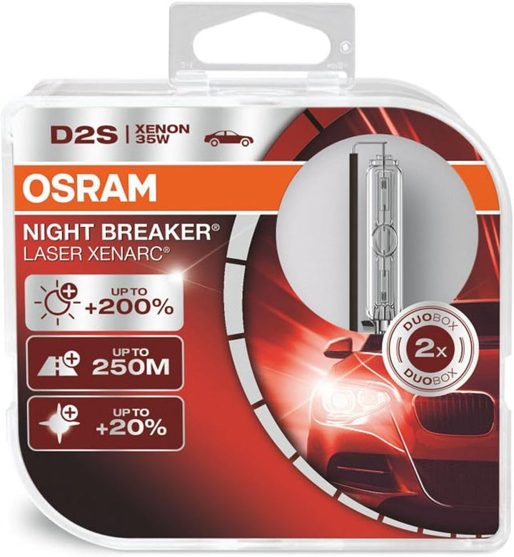 Osram Xenarc Night Breaker Laser D2S, +200 % mehr Helligkeit, HID Xenon-Scheinwerferlampe, 66240XNL-
