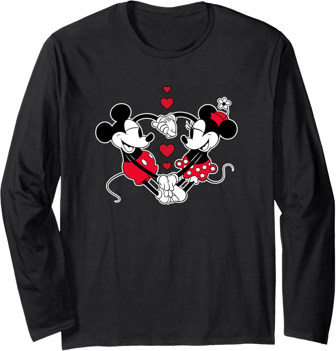 Disney Mickey and Minnie Love Gaze Hearts Langarmshirt
