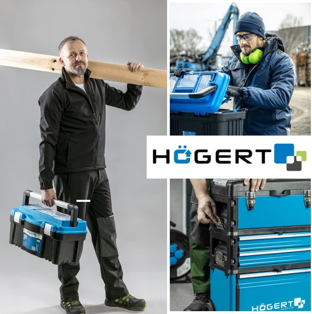 Högert Technik – Werkzeugkasten aus Metall für Werkzeug und Kleinteile - Werkzeugbox/Werkzeugkoffer