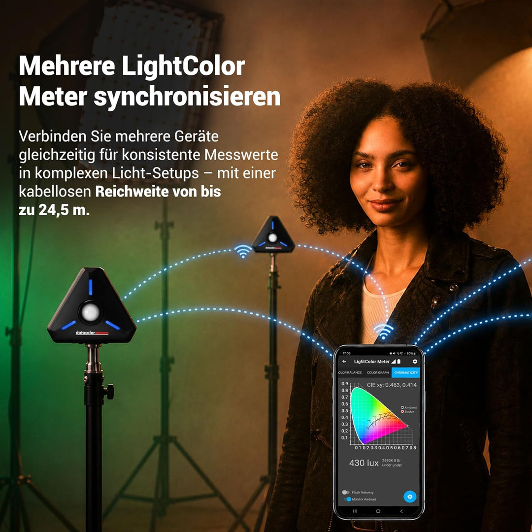 Datacolor LightColor Meter – Bluetooth-fähiges Licht- & Farbtemperaturmessgerät für Fotografie, Vide