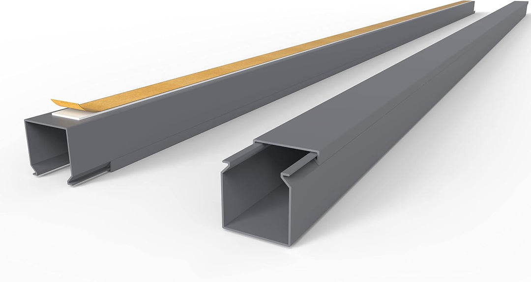 Kabelkanal Selbstklebend Pro mit Schaumklebeband, Kabelschacht 50m 25x25mm - 50x1m, Gray - Grau 50m