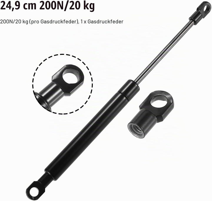 QUARKZMAN Universal Gasdruckfeder 200N Gasdruckdämpfer 250mm Gasfeder Heckklappe Möbel für Küchenmöb