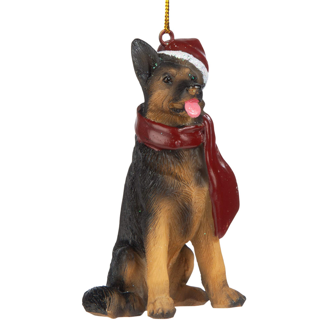 Design Toscano Deutscher Schäferhund Festlicher Hund Weihnachtsbaumornament Weihnachtsdeko, Polyresi