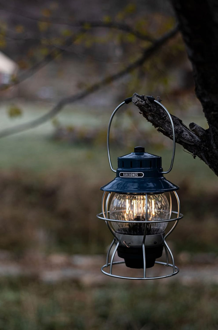 Barebones Living Railroad Lantern Ocean Blue Ozeanblau, Ozeanblau
