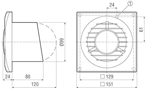 Maico - Original ECA piano TC, 0084.0081 - einstellbarer Nachlauf, Kleinraumventilator, für Bad, WC,