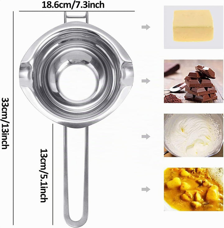 JOYIT Kerzen Schmelztopf 1000ml - Schokoladen Schmelztiegel Edelstahl 304, Wasserbad Schmelzschale,