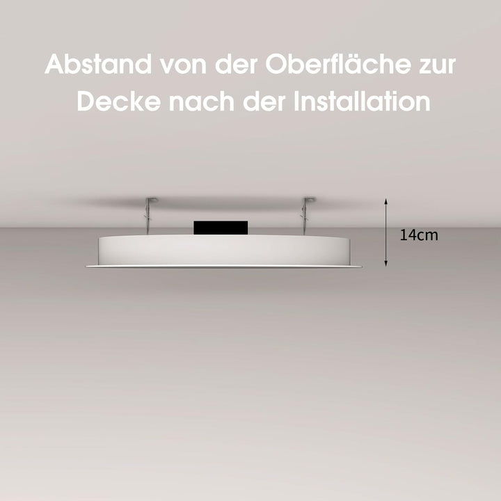 Infrarotheizung Deckenmontage mit Thermostat 750 Watt, Deckenheizung Infrarot Rund Deckenheizstrahle