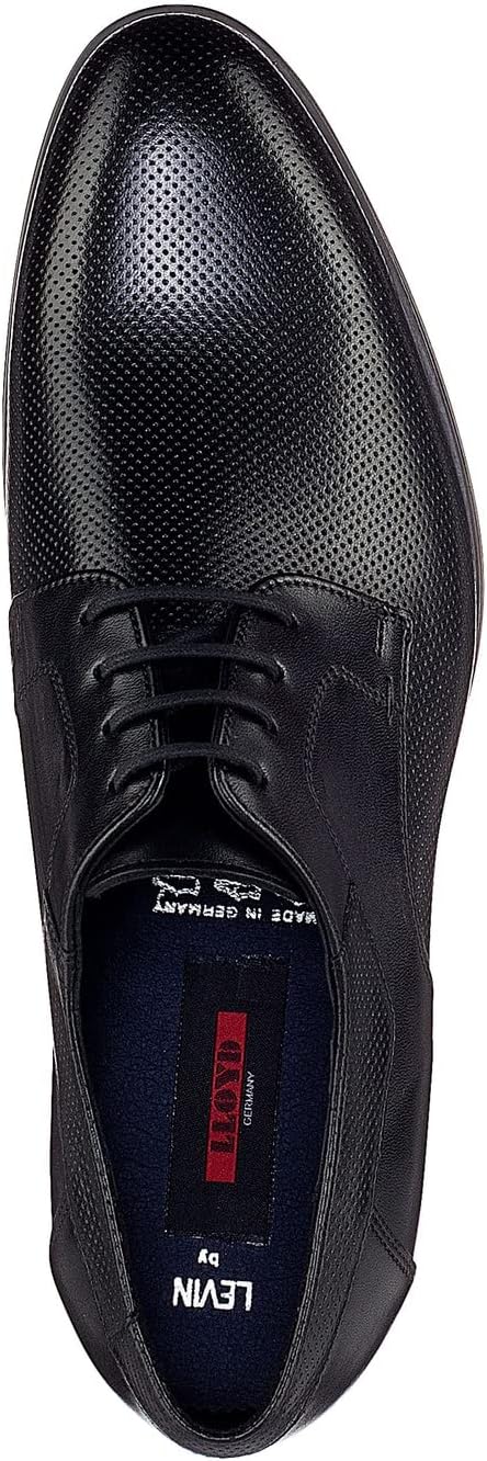 LLOYD Herren Schnürhalbschuhe Levin, Männer Businessschuhe,Derby,Normalweit 38 EU Schwarz, 38 EU Sch