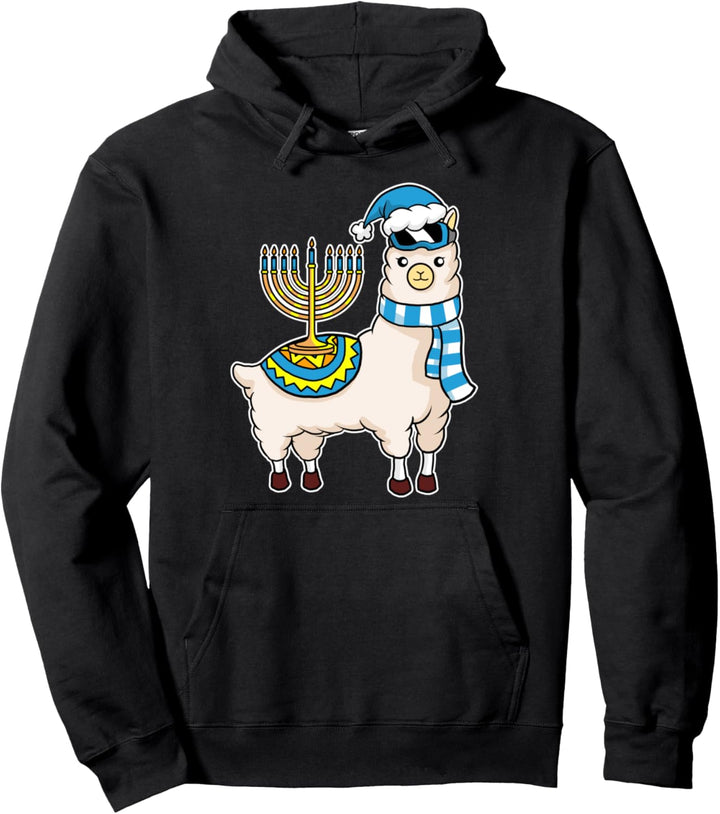 Lustiges Chanukah Alpaka Frohes Hanukkah Llama Menorah Pullover Hoodie
