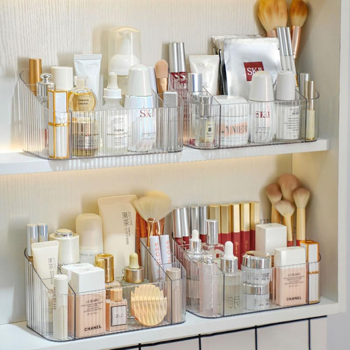 Make Up Organizer, Pinselhalter mit 7 Fächer, Transparent Badezimmer Organizer, Make up pinsel organ