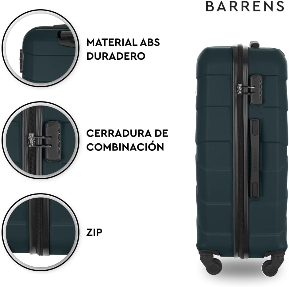 BARRENS Mittel Koffer | Aufgabegepäck | 66x46x26 cm | 60 L | Hochschlagfestes ABS-Material | Chiffri