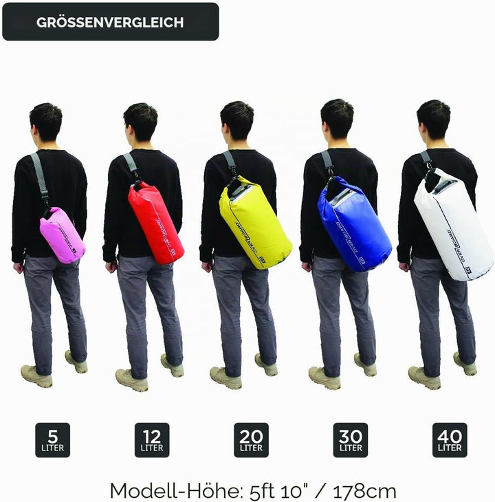 Overboard Wasserdichte Trockenröhrentasche mit verstellbarem Schulterriemen zum Bootfahren, Kajak, A