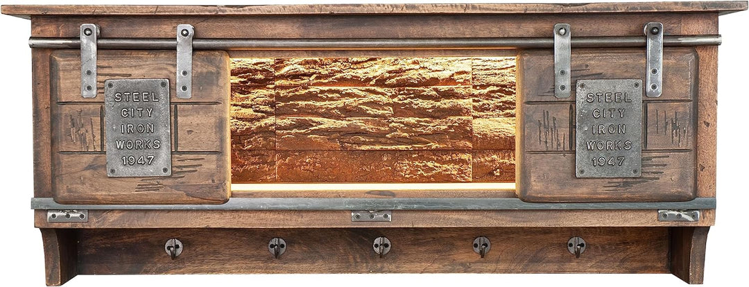 Hängeregal Mango massiv Dunkelbraun gewachst (BxHxT 115x45x30 cm) Wandregal