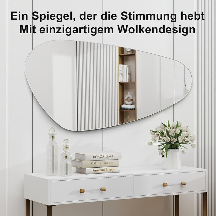 AllRight Asymmetrischer Wandspiegel - Rahmenloser Glas Spiegel in Organischer Asymmetrischer Form, M