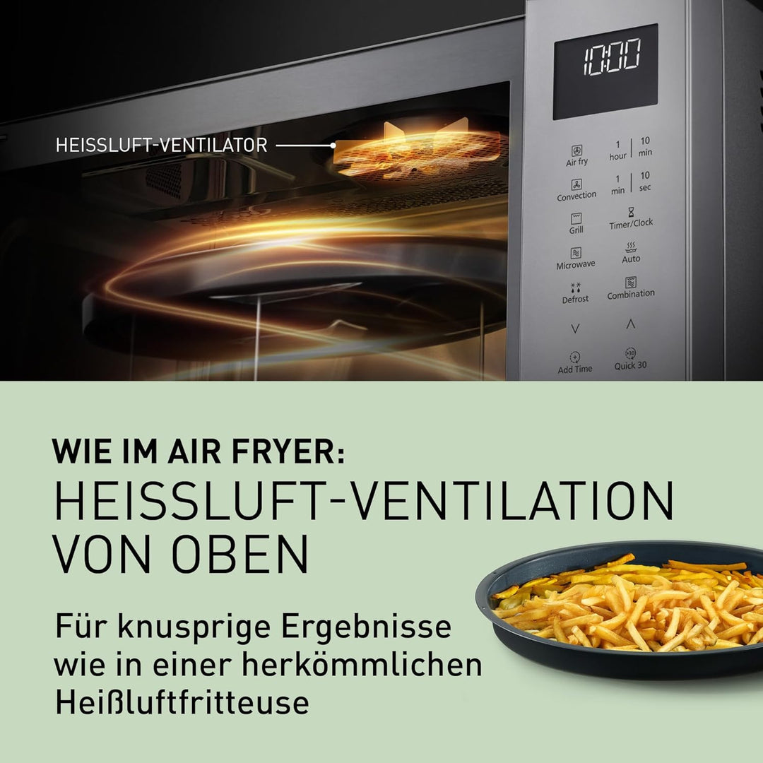 Panasonic NN-CT57RMEPG 27L 4-in-1 Kombimikrowelle mit Airfryer, 1000W Inverter, 19 Automatikprogramm