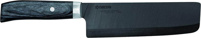 Kyocera Keramikmesser, Santokumesser, Klinge 16 cm, schwarze Klinge aus Zirkoniakeramik, handgeschli