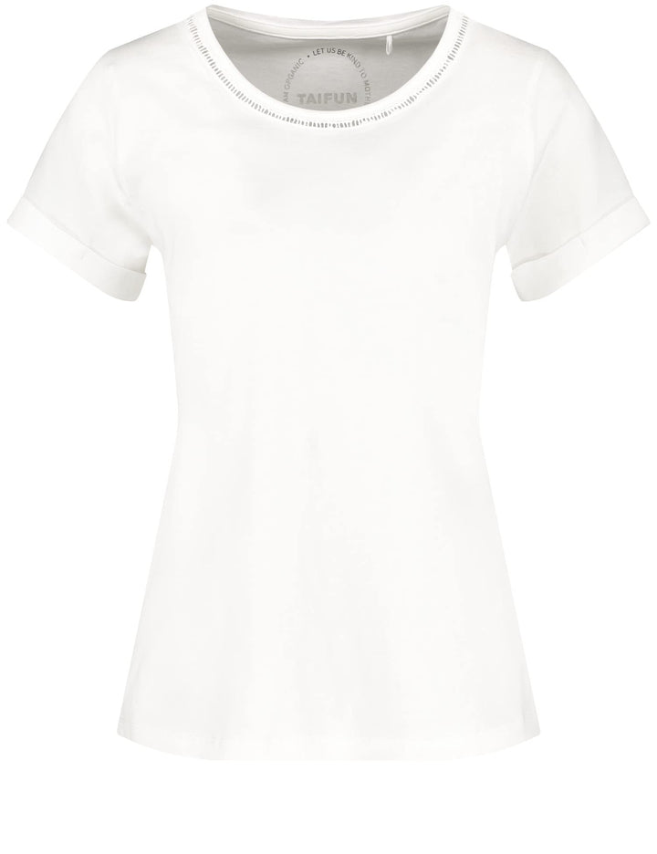 Taifun Damen T-Shirt, 36 Offwhite