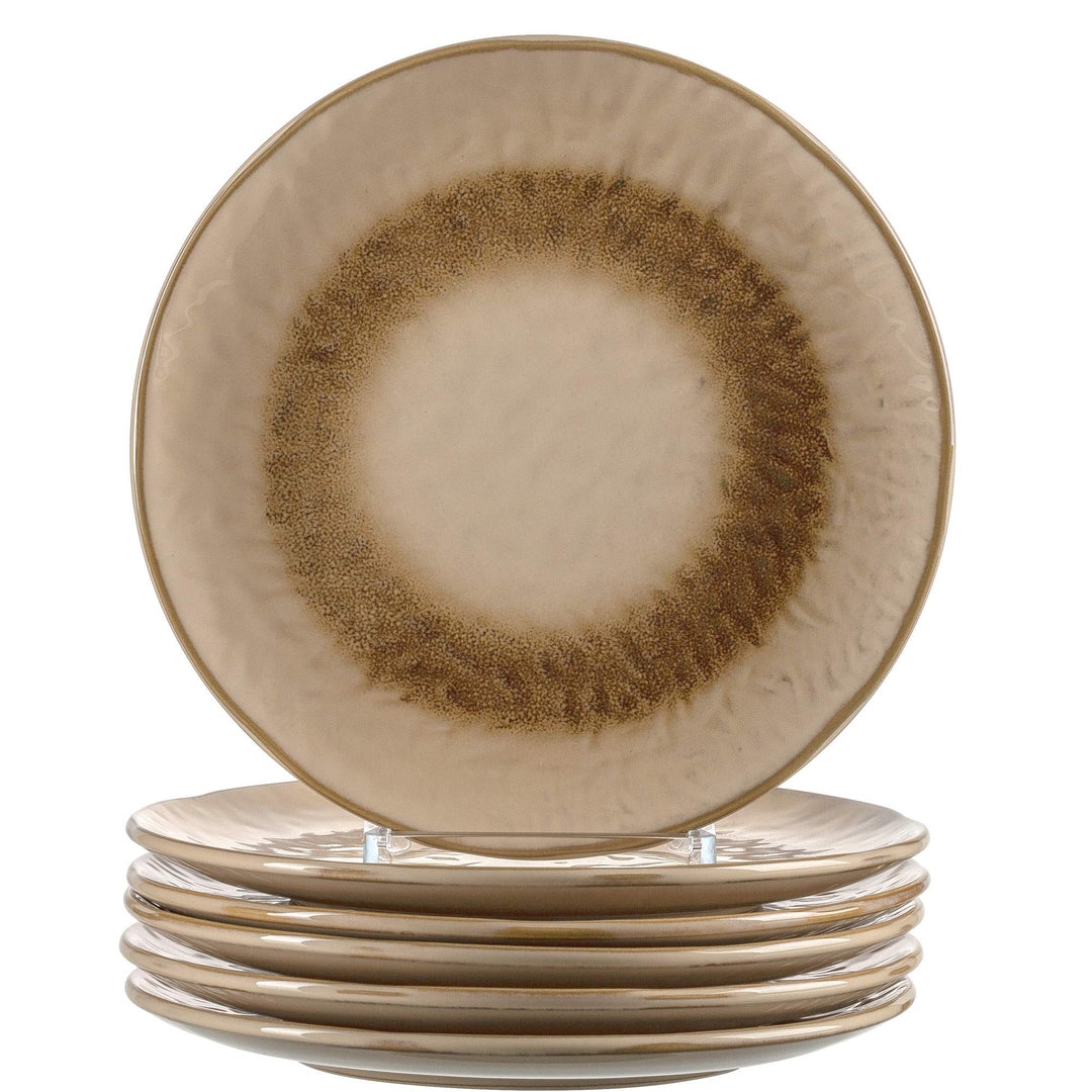 LEONARDO HOME 018534 MATERA 6er Set Teller, Keramik, beige, Beige