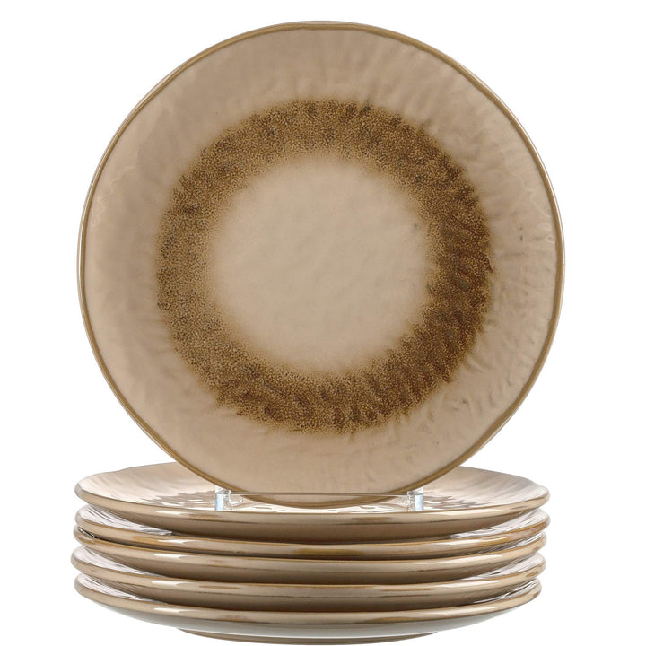 LEONARDO HOME 018534 MATERA 6er Set Teller, Keramik, beige, Beige