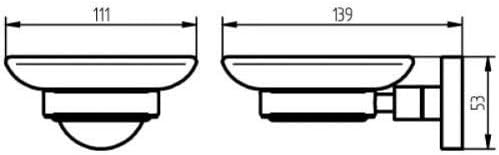 Haceka Kosmos Tec 1116303, Glas-Seifenhalter, Silber,transparent Weiss