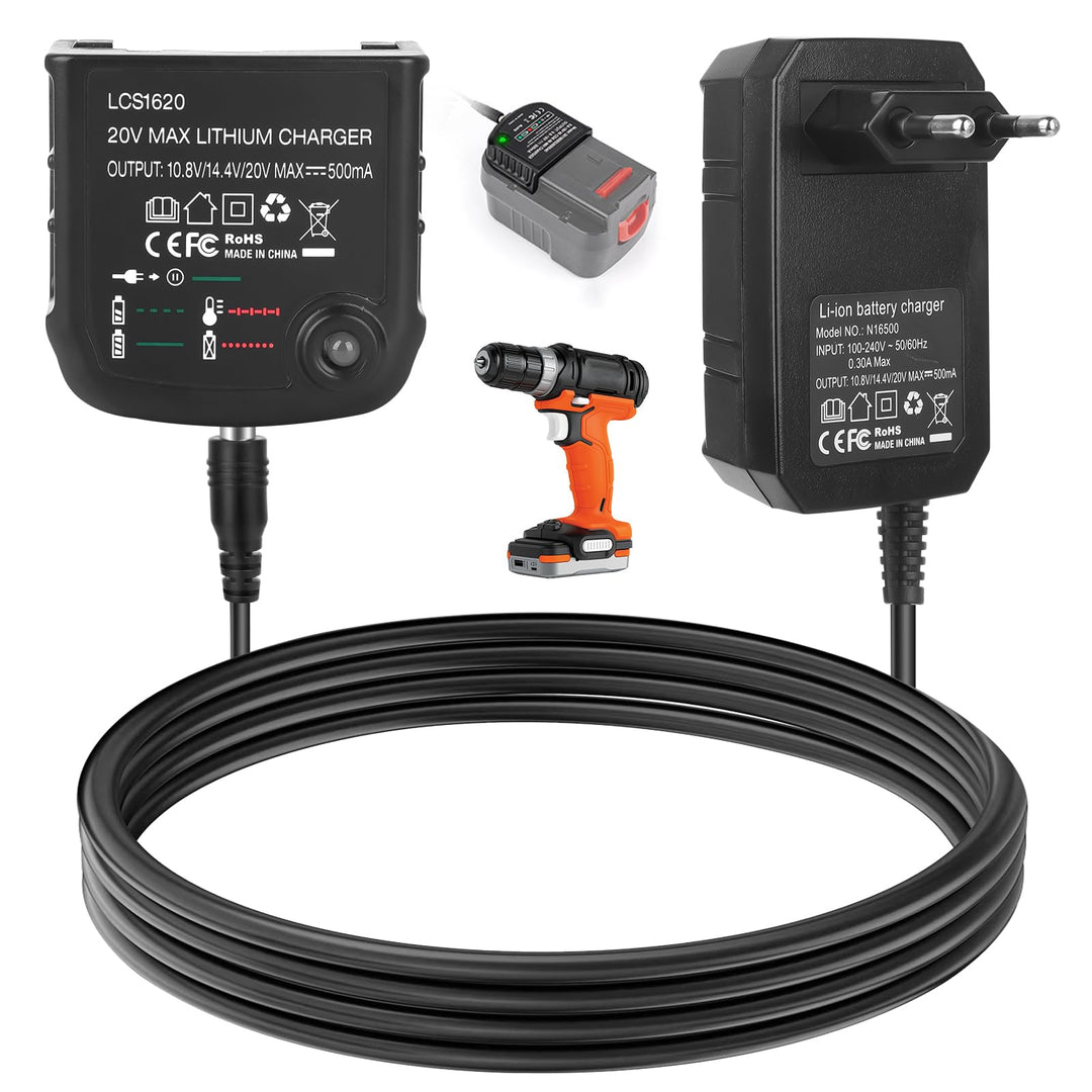 Ladegerät Kompatibel Mit Black & Decker, 18V/20V Lithium-Akku Lithium-Ionen-Ladegerät BL2018 BL2018-