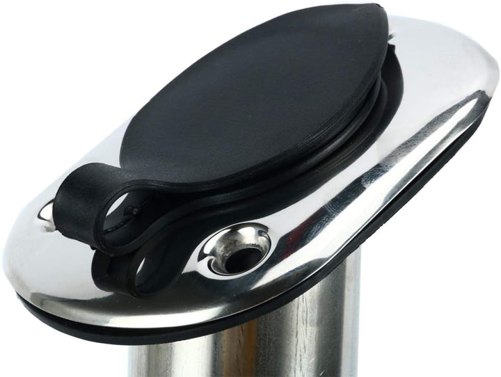 FreeTec 30 Grad Rutenhalter Edelstahl Bootsrutenhalter Boot Rutenständer mit Deckel und montieren Sc