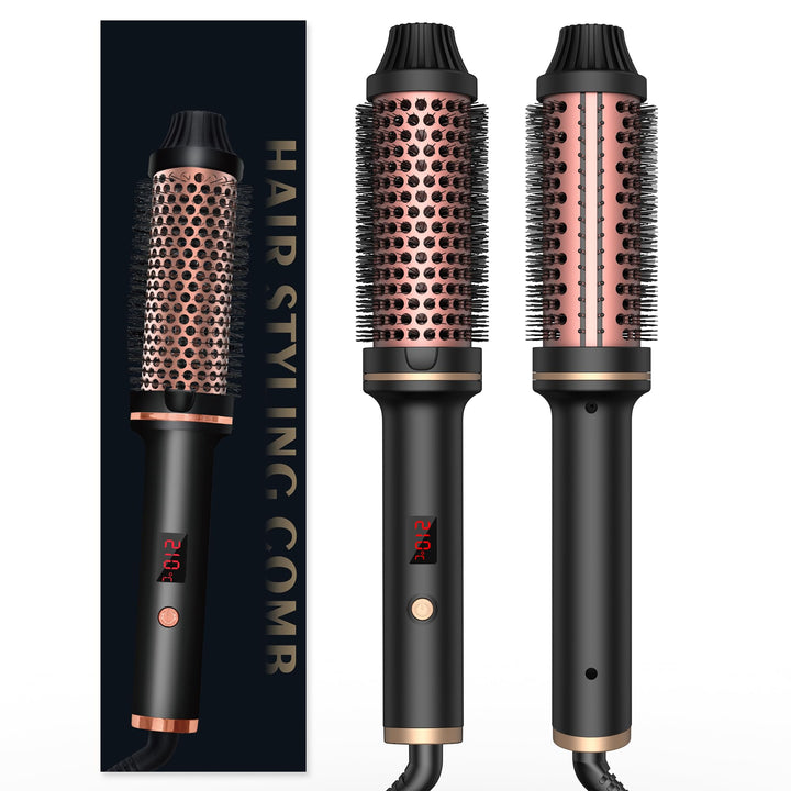 UMIGA Thermobürste 3 in 1, 38mm Thermal Brush LCD 120-200℃ Dual PTC Heated Round Brush,Lockenbürste,