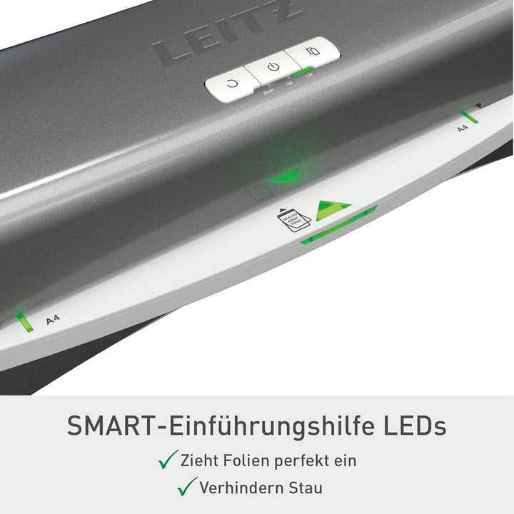Leitz A4 Laminiergerät, Für 80 bis 125 mic Laminierfolien, inkl. Laminierhüllen Starterkit, schnelle