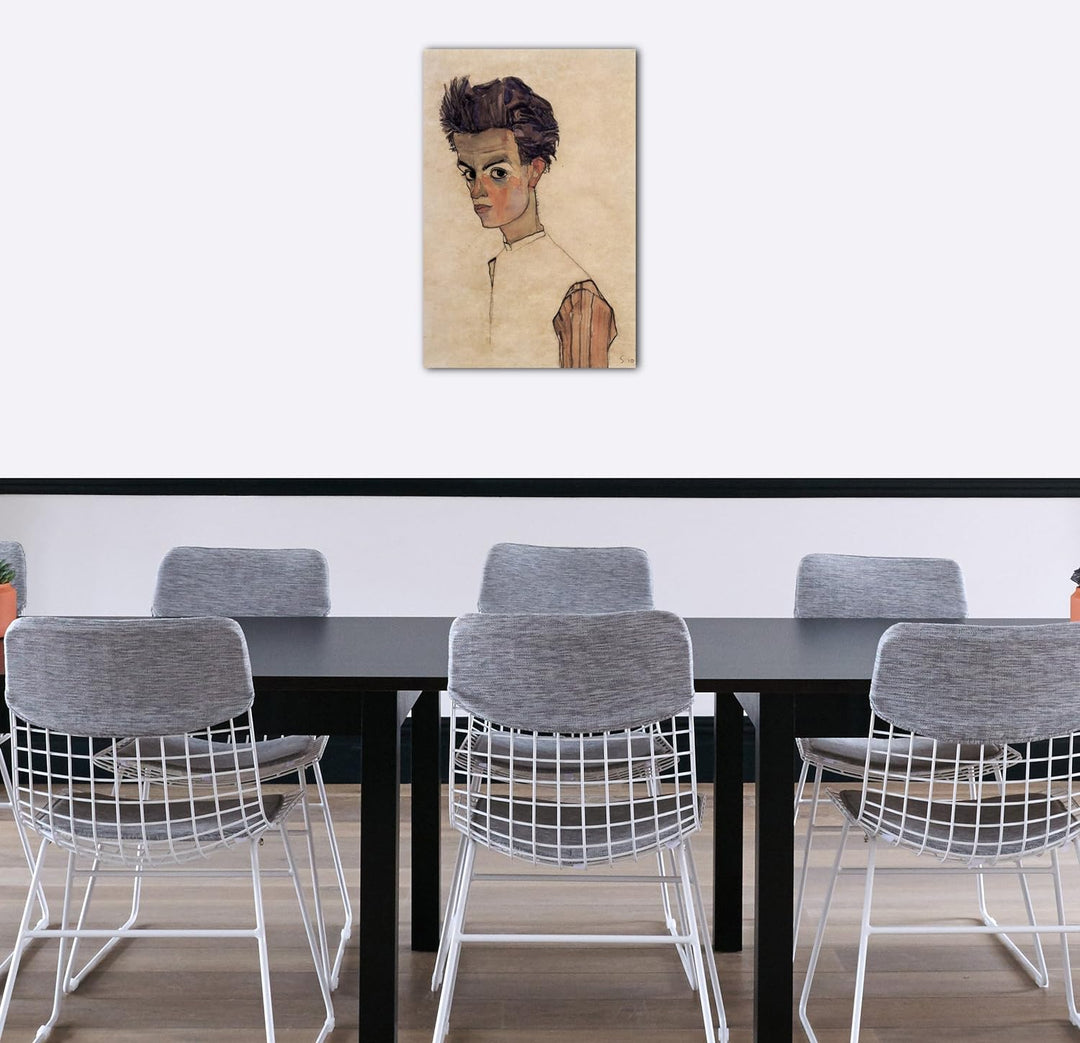 Printed Paintings Leinwand (60x80cm): Egon Schiele - Selbstportrait 60x80 cm, 60x80 cm