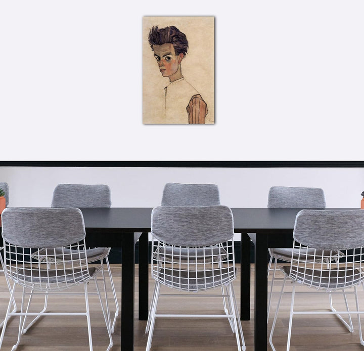Printed Paintings Leinwand (60x80cm): Egon Schiele - Selbstportrait 60x80 cm, 60x80 cm