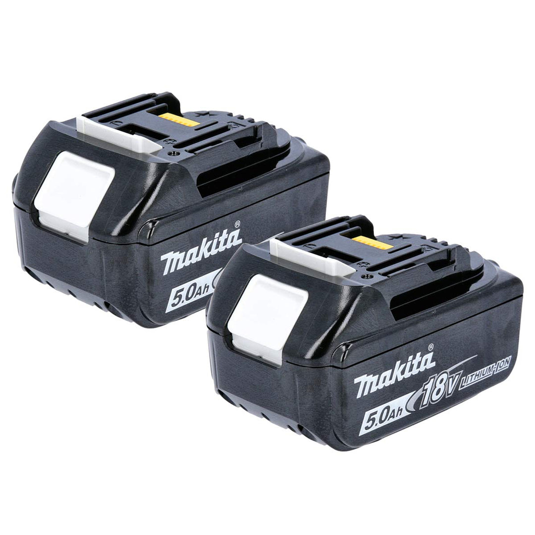 Makita Werkzeugakku, 2BL1850, BL1850, 18 V, 5,0 Ah Li-Ion LXT-Akku, klein, Schwarz, 2 Stück Einzelbe