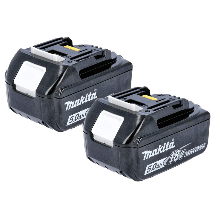 Makita Werkzeugakku, 2BL1850, BL1850, 18 V, 5,0 Ah Li-Ion LXT-Akku, klein, Schwarz, 2 Stück Einzelbe