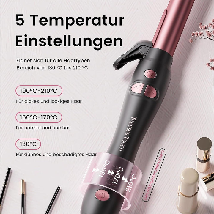 Lockenstab Automatisch Hair Curler with Klemme, Rotierend Curling Iron 1 Inch mit Tourmalin Keramik,