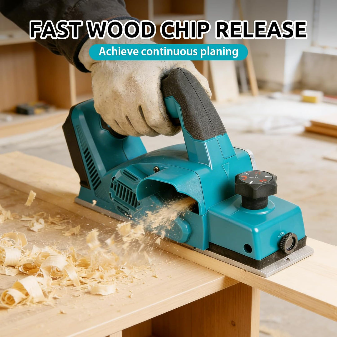 Kabelloser Bürstenloser Handhobel für Makita 18V Akku, 82mm Hobelbreite, 0–2mm Einstellbare Hobeltie