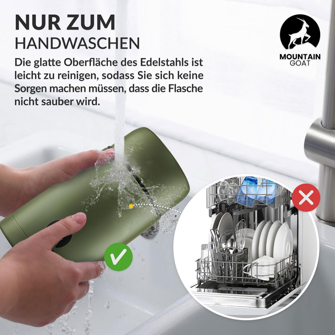 MOUNTAIN GOAT Thermobehälter für Essen 1L aus Edelstahl, Doppelwandig, Druckentlastungsventil, Isoli