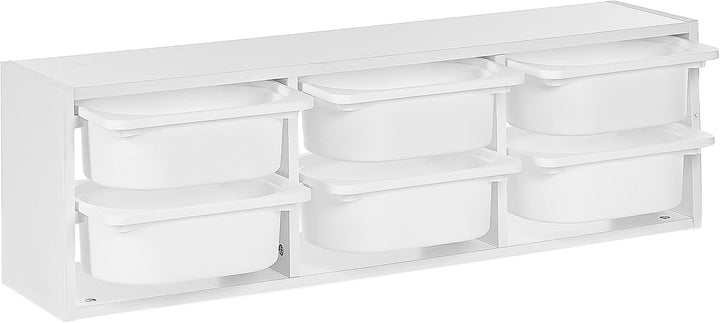 Beliani Originelles Wandregal mit 6 Boxen und Schubladen Kinderzimmer Spanplatte Kunststoff Weiss To