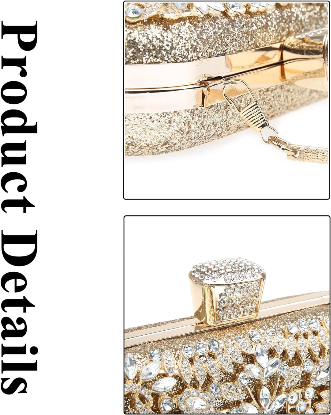 COAIMANEY Damen Glitzernde Clutch, Abendtasche Unterarmtasche Umhängetasche mit Strass-Pailletten un