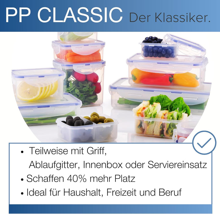 LocknLock PP Classic Küchen Caddy, 350 x 230 x 270 mm, 12 L, 100% Luftdicht, Cleveres Verschluss-Sys