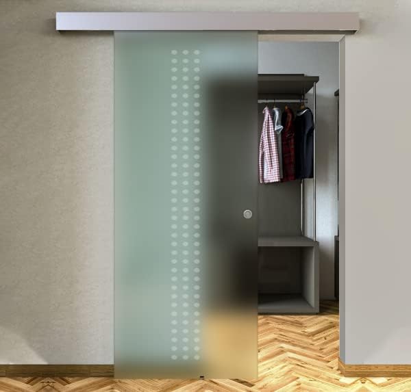 FIP Paar Türgriff aus Glas mit 3M-Aufklebern (Aluminium SIDERALgrau) ALLUMINIO GRIGIO SIDERALE, ALLU
