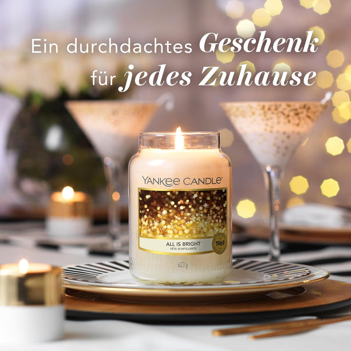 Yankee Candle Duftkerze im Glas (Grosse Kerze im Glas) | All is Bright | Brenndauer bis zu 150 Stund