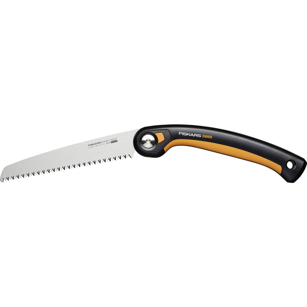 Fiskars Plus Klappsäge, Für dicke Stämme und Äste, 3 Schneidpositionen, Scharfes Power Tooth-Blatt,
