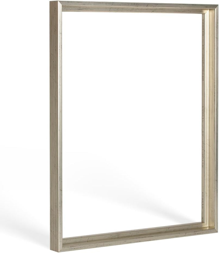 Schattenfugenrahmen Lemgo für Keilrahmenbilder und Leinwände 40x100cm Silber Antik, 40x100cm Silber