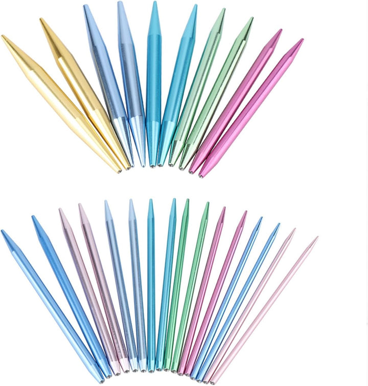 Bunte Rundstricknadelsets, Austauschbares Aluminium-Häkelset für DIY-Geschenke, 13 Strickpickel der