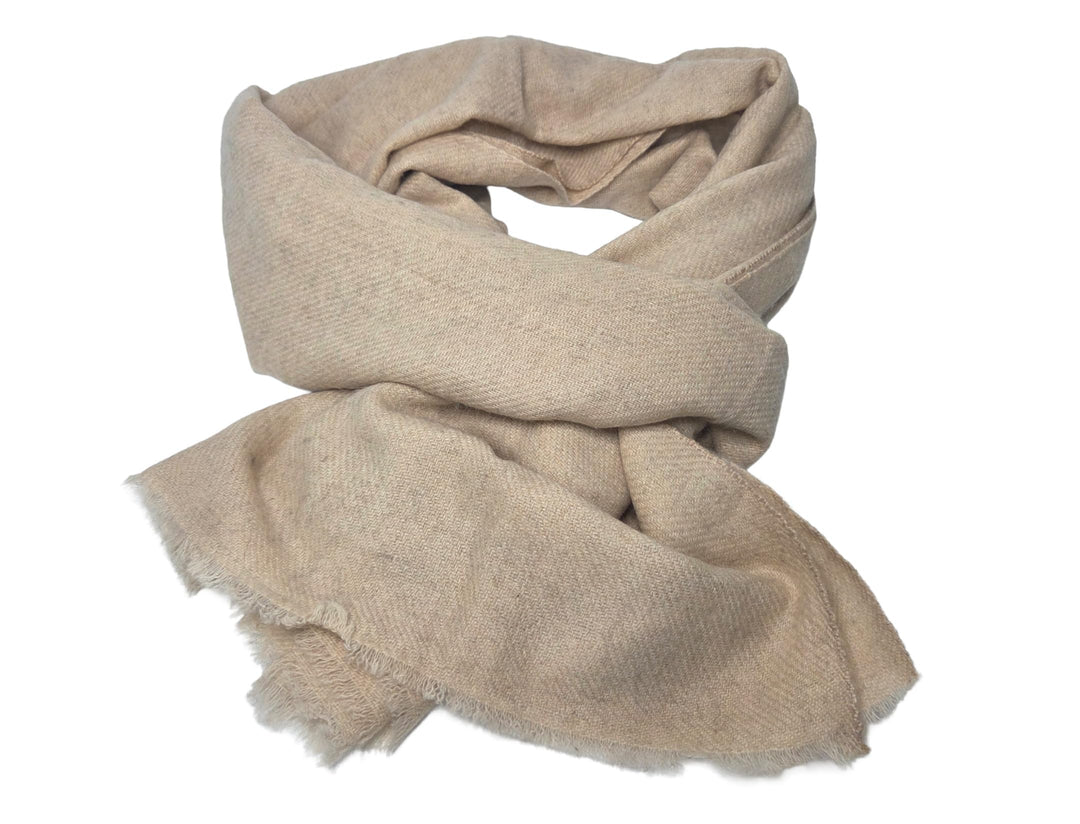 Schal aus 100 % Yakwolle, Stola Beige, Beige