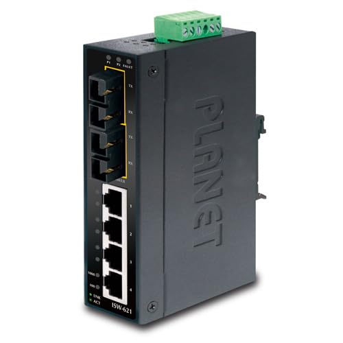 Planet Industrieller Fast Ethernet Switch 4-Port RJ45 + 2-Port Gigabit Combo IP30