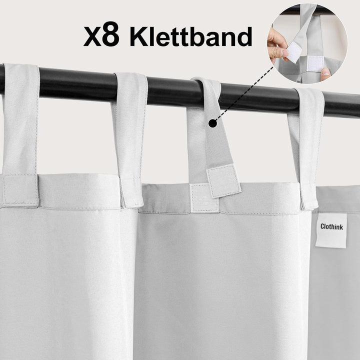 Outdoor Vorhänge Wasserfest Sonnenschutz Winddicht mit Klettband Oben für Terrasse Garten Balkon Fam