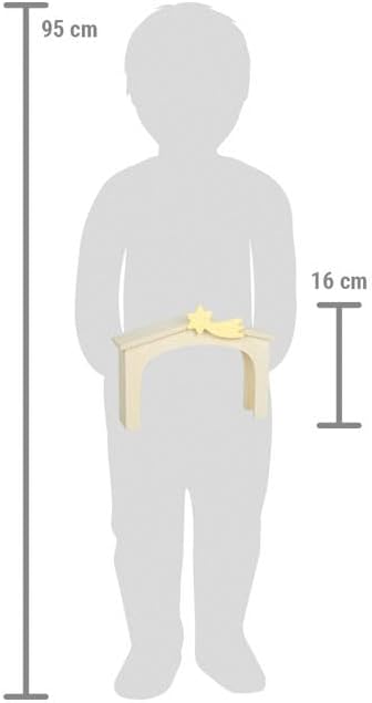 Small Foot Spielset Holzkrippe Weihnachtsgeschichte, Weihnachtsdeko und Spielset, mit detailreichen