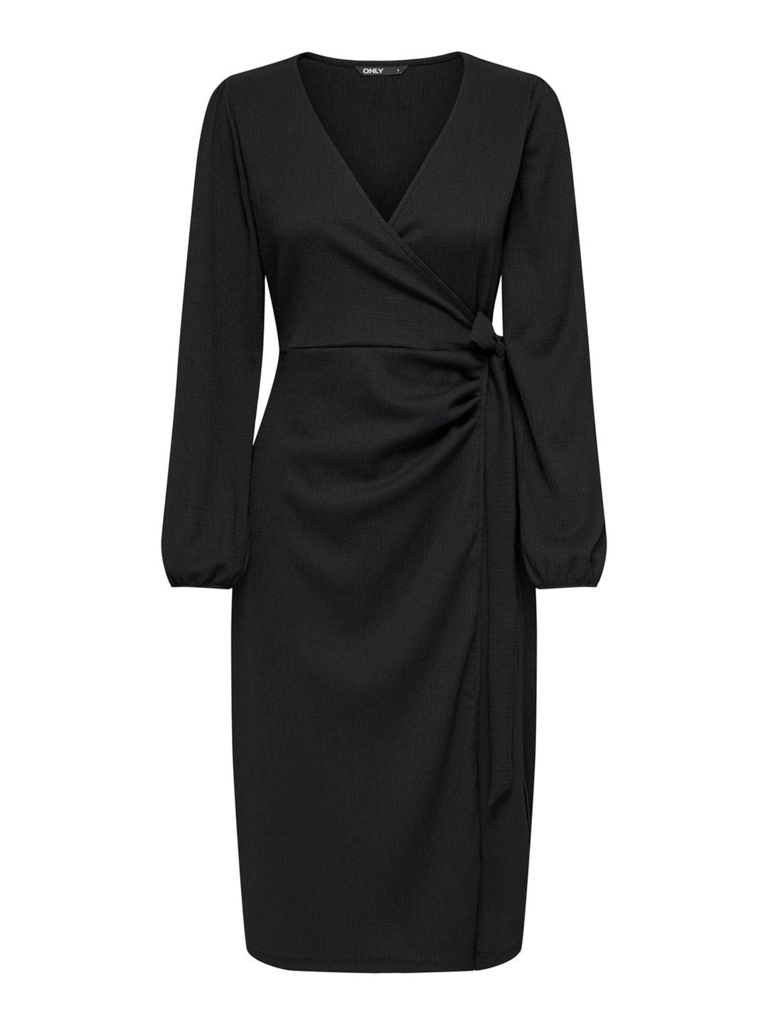 ONLY Damen Onlmerle L/S Wrap Midi Dress Jrs XXS Schwarz, XXS Schwarz
