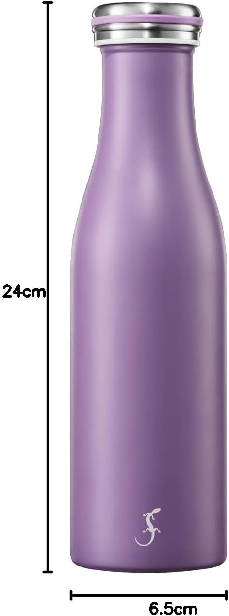 LURCH Isolierflasche aus Edelstahl 0,5 l in dusty purple – Die Trinkflasche für unterwegs, Dusty Pur